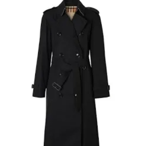 London's Burberry Double-breasted Black Women's Trench Coat, NEW - Picture 4 of 16